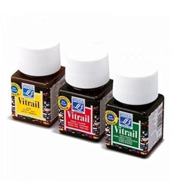 Dal Molin Couleur VITRAIL Noir Opaque 50 ML. Lefranc pour la Peinture sur Verre