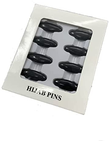 Sicherheitsnadeln, Hijab-Clips, Schal mit Schnappbefestigung, Schwarz, 8 Stück