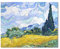 Van Gogh Leinwand-Wandkunst: Weizenfeld mit Zypressen, Ölgemälde, Bild, Reproduktion, Schlafzimmerdekoration, berühmte Kunstdrucke, modernes Kunstwerk, gerahmtes Poster, Heimdekoration, 30,5 x 38,1 cm