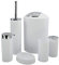 TIENDA EURASIA - Set de Accesorios Baño de 6 Piezas, Incluye Papelera Baño de 5 litros, Dispensador Jabon Baño de 300 ml, Escobilla de Baño, Vaso, Vaso para Cepillos y Jabonera Baño, (Blanco)