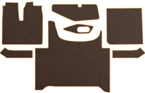 PRESTIGE LINE Fußmatten für Man TGX ab 2020, 2 Schubladen - Allwetter-Fußmatten in Eco-Leder, Braun