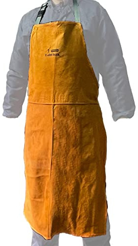 LahChak Leather Work Shop Apron, Buckle straps, Heat & Flame Resistant Heavy Duty Welding Apron