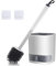 Toilet Brush, HIYAA Toilet Brushes & Holders Silicone, Toilet Cleaning Brush with Quick Drying Holder and No-Slip Stainless Steel Handle for Bathroom, White, 1 Pack