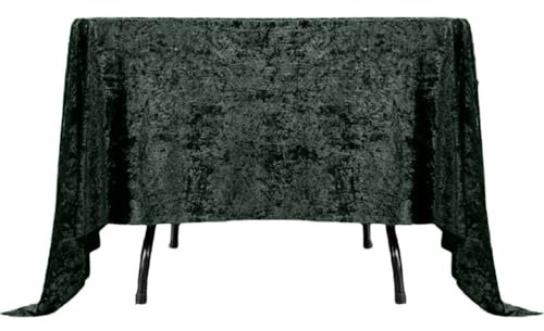 Elegant Event Essentials - Square Crushed Velvet Table Cover - Soft Fabric Tablecloth - For Wedding, Parties, Banquet, Kitchen, Birthday, Dinner Events – Bottle Green – 45 x 45 Inch - Pack of 1