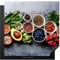 KitchenYeah© Induction Hob Protector Mat 30.7x30.7 / 78x78 cm Cooker Top Protectors Cover Ceramic Covers Electric Hobs Vinyl Fruit - Concrete - Vegetables
