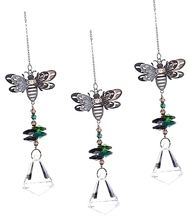 Yardwe 3piezas Adorno Colgante De Cristal De Abeja Decoración Colgante para Hogar y Oficina Accesorio Fotográfico para Fiestas y Eventos