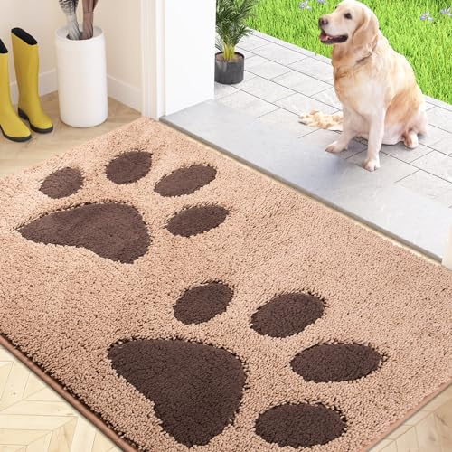FCSDETAIL Schmutzfangmatte waschbar 80 x 120 cm, Fußmatte Innen, absorbierend Fussmatte, rutschfeste Sauberlaufmatte, wasserdicht Teppich für Hund, Eingang, nasse Pfoten