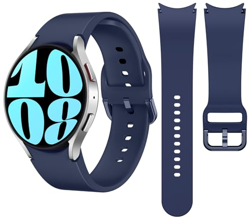 Kamita Ersatzarmbänder Kompatibel mit Samsung Galaxy Watch 7 6 5 4, 20mm Weiches Silikonband für Galaxy Watch 6 Classic/Watch FE 2024, Wasserdichte Sportarmband Uhrenarmband für Damen Herren (Blau)