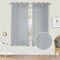 CUCRAF Leinen Voile Vorhänge mit Ösen Lichtfilterung Gardine für Schlafzimmer Wohnzimmer, Grau Blau, H175 x B140cm 2er Set