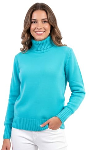 Marenza Maglia Collo Alto Donna Misto Cashmere Doppio Filo Made in Italy