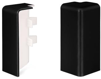 KGM Außenecken für Sockelleiste Modern Schwarz - Maße: 16x58mm - Ecken- und Kantenschutz Ihrer Fußleisten - Sauberer Abschluß in modernem Design - 2 Stück