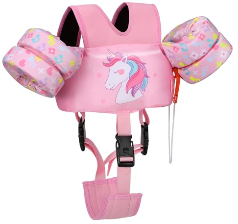 MoKo Braccioli Galleggianti per Bambini, Giubbotto Galleggianti da Bambini, Gilet da Nuoto, Carico Mass da 13-30 Libbre, Accessori Piscina Bracciali Nuoto per Bambini Piscina, Unicorno Rosa