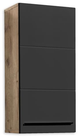 71-565-DR Hängeschrank VISTA Badschrank in Viking Oak / Schwarz ca. 34 x 70 x 23 cm