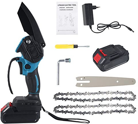 OKYUK 6inch Mini Chainsaw Cordless Handheld Rechargeable Small Wood Cutting Lithium