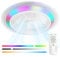 oxylops Ceiling Fan with Light, 20''Flush Mount Ceiling Fan with Dimmable lights,Low Profile Ceiling Fans with 3 Speed, Timing for Bedroom, Living Room,Kitchen… (RGB)
