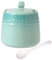 TYMYYS Ceramic Sugar Bowl with Lid, Sugar Bowls for Countertop Coffee Bar Accessories, Sugar Bowl with Spoon, Salt Cellar with Lid-green-240ml/8.5oz