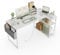 BEXEVUE Small L Shaped Desk with Power Outlets - 120x70cm Corner Computer Desk Writing Table, Reversible Large Storage Shelves, Bookshelf Workstation for Study Play Work Bedroom Home Office White