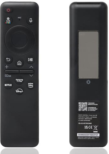 JKZTJOF BN59-01432A Solar Remote Control for Samsung Smart TV, TM2360E Solar Power Voice Remote Control for 2023 Samsung 8K Neo QLED HDR TV (with USB Type-C Cable)