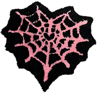 SSDH Spinnennetz-Teppich Halloween-Badematte Lustiger Teppich Mikrofaser-Samt-Badematte Wasserabsorbierender Rutschfester Badezimmerteppich
