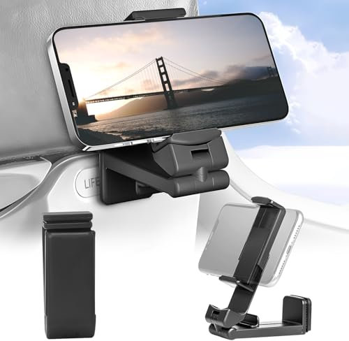 Soporte para Teléfono de Avión, Soporte Universal Portátil con Rotación Multidireccional de 360°, Accesorios de Viaje Imprescindibles para Asiento, Mesa, Hogar, Cocina, Oficina