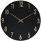 HZDHCLH Wanduhr Holz Ohne Tickgeräusche MDF Modern Quartz Wanduhren 30cm Für Zimmer Zuhause KüChe Schlafzimmer BüRo Schule(Holz schwarz Gold)