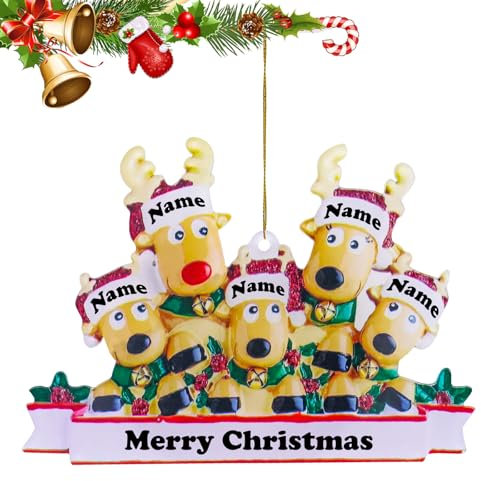 KERANEET Ornamenti Natalizi Personalizzati per Albero di Natale, Ciondolo e Palline Decorative Personalizzate Con Nome di Famiglia per Fai Da Te