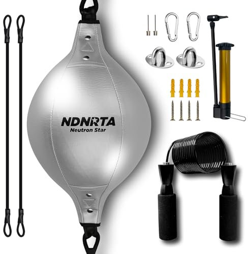 Doppelendtasche (verbessert) + verstellbares Springseil, verbessert die Reaktionsgeschwindigkeit, Aerobic-Übung, Boxausrüstung, langlebig, Doppelend-Boxsäcke, Heim-Fitnessstudio, Boden bis Decke, für