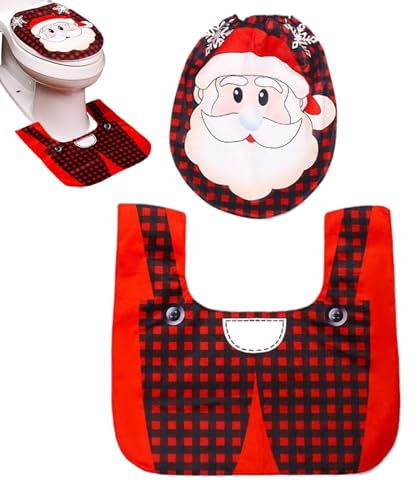Weihnachten WC Deckelbezug Set | Weihnachten Toilettensitzbezug Set