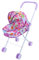 Babypuppenwagen Kinderwagen Kinderwagen Niedliche Punktmuster Babypuppen Kinderwagen Falten Puppenwagen mit Push -Handle abnehmbar waschbarer Babypuppenwagen für Mädchen, Trep Play, Style 2