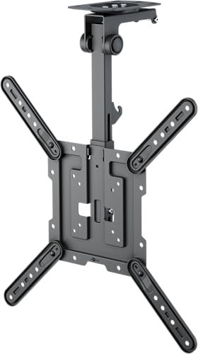goobay Soporte de Techo para televisores de 23 a 55 Pulgadas (58-140 cm), Soporte de TV, máx. 20 kg, Giratorio hacia un Lado, ángulo de Techo Ajustable, con función de abatimiento y Bloqueo, 70824