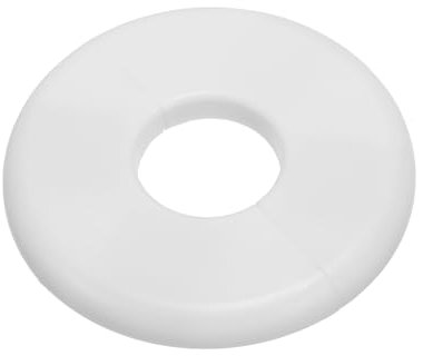 PATIKIL 1.10 (28mm) Placa de Cubierta Dividida de Pared, Cubiertas de Placa de Hebilla Autoadhesivas Redonda de ABS para Cubrir Tuberías de Agua en Cocina Baño Grifo de Brazo, Blanco