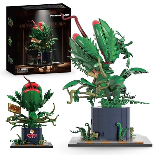 DrmBeyd Audrey II Piranha Plant Flower Building Kit Toys, Little Shop with Openable Mouth Piranha Plant Building Gift for Tv Fans, Gifts for Birthday Christmas, 838 PCS