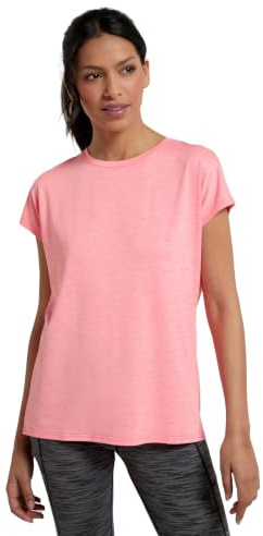 Mountain Warehouse Flow Womens Loose Fit Active Top - Lightweight & Quick Wicking Shirt, Everyday Excercising - Spring, Summer, Beach, Walking, Hiking & Outdoors Coral 4