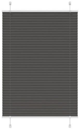vidaXL Plissee Schwarz 90x150 cm Stoffbreite 89,4 cm Polyester