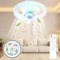Demiawaking Ventilator LED Deckenleuchte mit Ventilator, Universal E27 LED Deckenventilator mit Lampe mit Fernbedienung 3 Geschwindigkeiten Dimmbar, 3200-6500 K (Ohne Sockel)