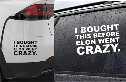 Rakelfix Bought This Before We Elon Went Crazy E-Auto Sticker Aufkleber Größe&Farbe ANPASSBAR Sticker Autoaufkleber Lack Scheibe Wand