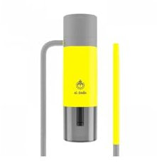 Cachimba Portátil EL-BADIA P1 24 cm – Shisha de Viaje Ultra-Compacta con Sistema Patentado de Almacenamiento de Manguera, Cazoleta de Cerámica Reversible & Manguera de Silicona (Acid Yellow)
