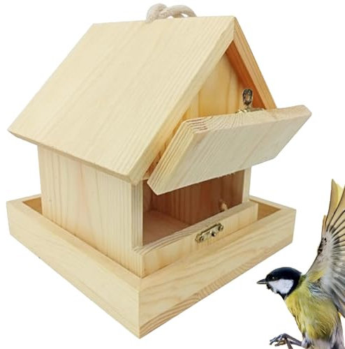 Casa De Pájaros, Jaula Decorativa De Cabaña De Madera Resistente, Caja De Anidación Cálida, Fácil De Instalar Mantener 17.2x17.2 Cm, Ventilado Y Cómodo Para La Decoración De La Caja De Anidación De Ja