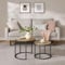 Home Collective Couchtisch 2er Set Rund Beistelltisch Loft Design 2 in 1 Verschachtelung Kratzfeste Oberfläche, Wohnzimmer | 53cm und 43cm Breit Sonoma Eiche mit schwarzen Beinen