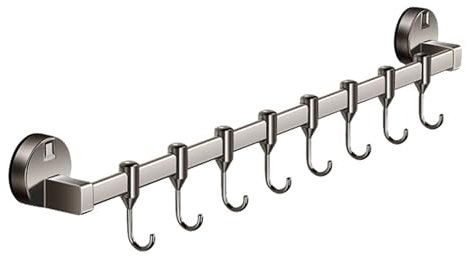 Cammeciso KüChenleiste Mit Haken,Hakenleiste KüChe Ohne Bohren,Hakenleiste KüChe,Abnehmbare,Mit Saugnapf,Wasserdicht,FüR KüChenutensilien,Kochgeschirr,Messerhalter