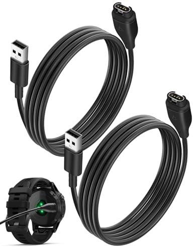 2 Pack Cable Cargador para Garmin Reloj Fenix 8, ​​6, 6S, 6X Pro, 5, 5S, 5X Plus, 7, 7S, 7X, Forerunner 45, 245, 255, 935, 945, 955, Vivoactive 3, 4, 4S, Venu, Venu 2, Vivosport, Instinct