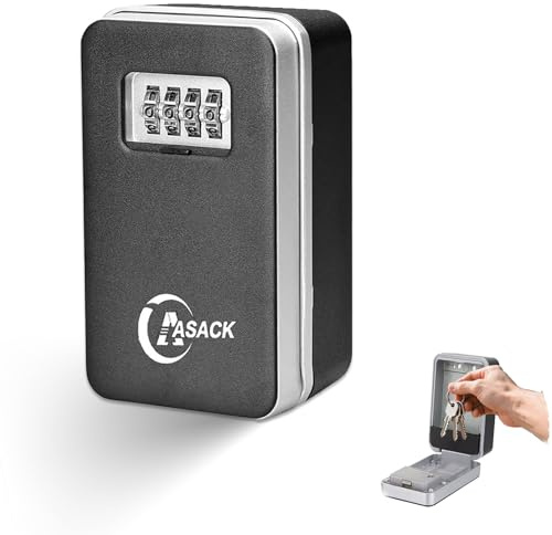 Outdoor Schlüsseltresor mit digitaler Kombination (wetterfest) Aluminiumlegierung, Schlüsseltresor mit Zahlencode aussen, Schlüsseltresor mit Kombination,Schlüsselkasten für Hof, Büro & Haus