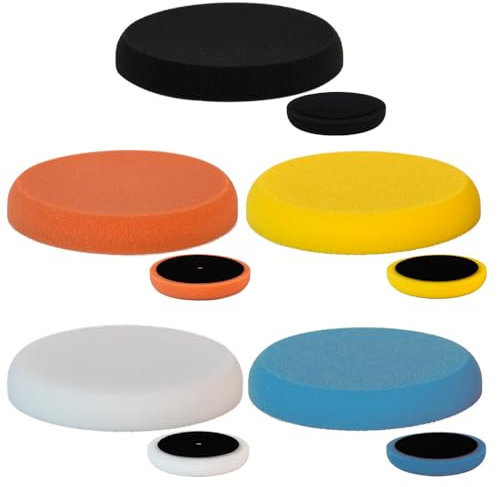 Vossner 150mm Polierschwämme Pad Wachs Schwämme Polierschwamm Auto Polieren Schwamm Polierschaum Set für Exzenter Poliermaschine Schleifmaschine (5)