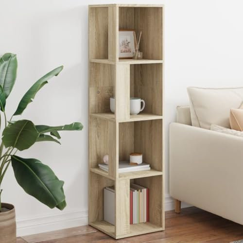 BOWEKAM Möbel, Schränke und Aufbewahrung, Aufbewahrungsschränke und Schließfächer, Eckschrank, Sonoma-Eiche, 33 x 33 x 132 cm, Holzwerkstoff