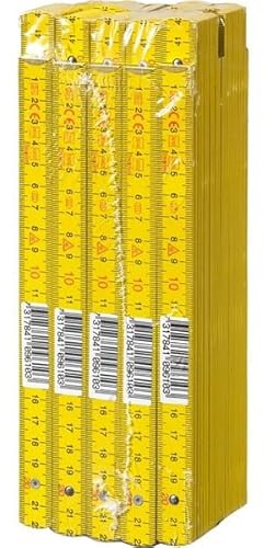 10 x Hultafors Zollstock Gliedermaßstab 2 Meter Dezimaleinteilung H4000 Gelb