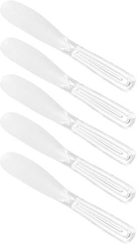 NUOBESTY Lot de 5 Spatules en Silicone Transparentes 205 CM pour Masque Facial Applicateurs de Soin Peau Cuillères de Mélange et Dosage pour Cosmétique Outil Pratique pour Réutilisable