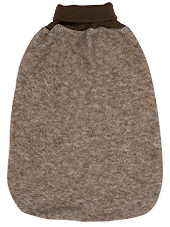 Cosilana Baby Strampelsack Fleece, 60% Wolle (kbT), 40% Baumwolle (KBA), (50 cm, Braun Melange)