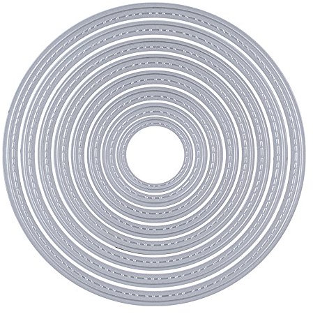 8 Stück Metall Kreis Form Stanzschablonen Metall Schneiden Schablonen Stanzformen Silber für DIY Scrapbooking Album, Schneiden Schablonen Papier Karten Sammelalbum Deko