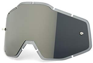 100% Racecraft/Accuri/Strata AccuriSpiegel/Smoke Anti-Nebel Injected Ersatzlinse, Silber, One Size