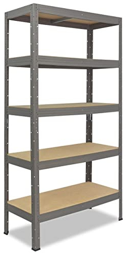 shelfplaza Pro 200x80x40cm Schwerlastregal grau mit 5 Böden x 200kg | Kellerregal · Lagerregal · Metallregal · Regale für Kellerraum · Steckregal · Abstellraum Regal